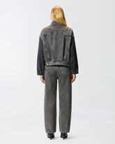 Denim trucker jacket with mini studs - | Pinko