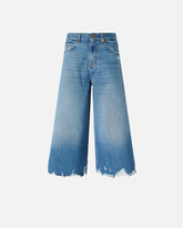 Jeans bermuda lungo con orlo distressed - | Pinko