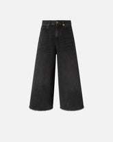 Jeans bermuda lungo in black denim - | Pinko