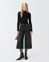 Vaqueros bermudas largos de denim negro - | Pinko