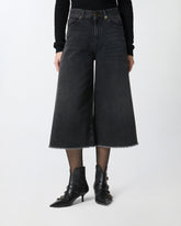 Vaqueros bermudas largos de denim negro - | Pinko