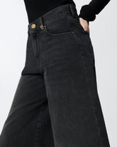 Vaqueros bermudas largos de denim negro - | Pinko