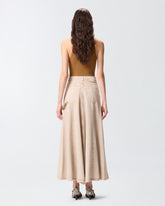 Denim midi skirt with jewel cord - | Pinko