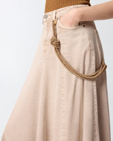 Jupe midi en denim à corde bijou - | Pinko