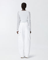 Wide-leg workwear trousers with pockets - | Pinko
