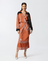 Long bandana-print wrap dress - | Pinko