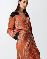 Long bandana-print wrap dress - | Pinko