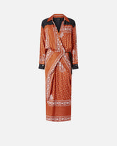 Long bandana-print wrap dress - | Pinko