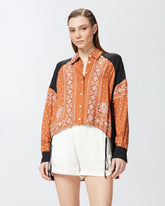 Camicia asimmetrica stampa bandana - | Pinko