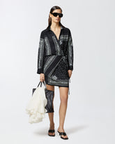 Mini shirt dress with bandana print - | Pinko