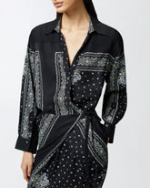 Mini shirt dress with bandana print - | Pinko