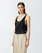 Stretch silk satin vest top - | Pinko