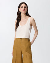 Top a canotta in seta sand wash - | Pinko