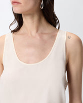 Vest top in sand wash silk - | Pinko