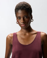 Vest top in sand wash silk - | Pinko