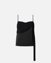 Satin vest top with light draping - | Pinko