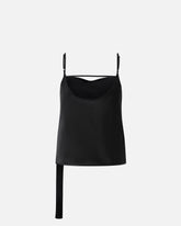 Satin vest top with light draping - | Pinko