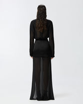 Gonna lunga elegante in satin e georgette trasparente - | Pinko