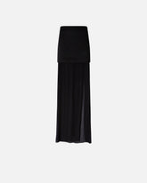 Gonna lunga elegante in satin e georgette trasparente - | Pinko
