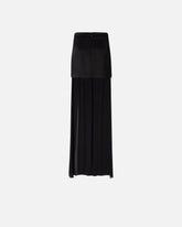 Gonna lunga elegante in satin e georgette trasparente - | Pinko