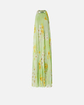 Long pleated dress with floral print - | Pinko