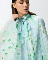 Blusa leggera in creponne plissè a fiori - | Pinko
