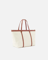 Borsa shopper media in canvas riciclato con doppi manici - | Pinko