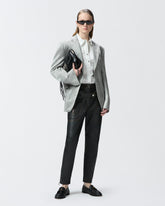 Blazer monopetto in raso fiammato - | Pinko