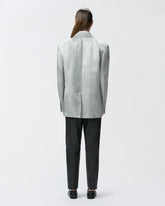 Blazer monopetto in raso fiammato - | Pinko