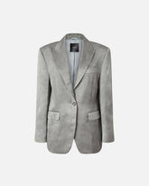Blazer monopetto in raso fiammato - | Pinko