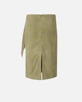 Gonna al ginocchio in suede con nodo - | Pinko