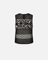 Top senza maniche crochet traforato - | Pinko
