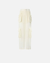 Pantaloni cargo in georgette trasparente - | Pinko