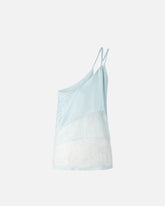 One-shoulder satin top with lace and sequins - | Pinko