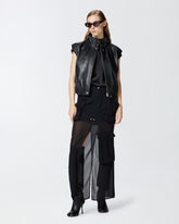 Gonna lunga in georgette con tasche - | Pinko