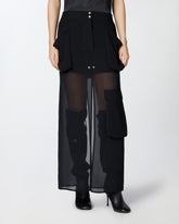 Gonna lunga in georgette con tasche - | Pinko