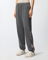 Laminated-print fleece joggers - | Pinko