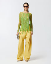 Maglia aderente in pizzo con frange - | Pinko