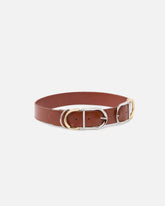 Shiny leather belt with metal loops, 4 cm - | Pinko
