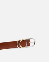 Shiny leather belt with metal loops, 4 cm - | Pinko