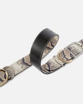 Cinturón de 4 cm con estampado de pitón y trabillas metálicas - | Pinko