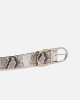 Cinturón de 4 cm con estampado de pitón y trabillas metálicas - | Pinko