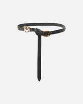 Cintura lunga in cuoio con applicazioni 2cm - | Pinko