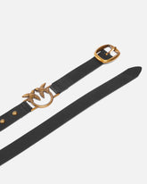Cintura lunga in cuoio con applicazioni 2cm - | Pinko