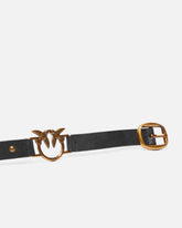 Cintura lunga in cuoio con applicazioni 2cm - | Pinko