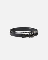 Cintura 4cm effetto doppio in pelle con infilature - | Pinko