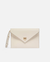 Pochette a mano in pelle con logo Love Birds - | Pinko