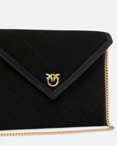 Bustina in pelle scamosciata con logo Love Birds - | Pinko