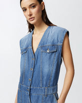 Tuta jeans senza maniche - | Pinko