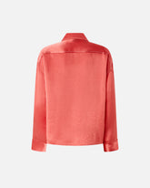 Camicia fluida in satin con taschino - | Pinko